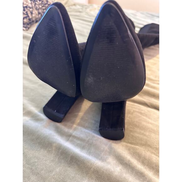 Steve Madden Everley Over the Knee Thigh High BLACK Suede Heel Boots 5 - Picture 5 of 7